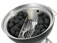 Charcoal divider in use